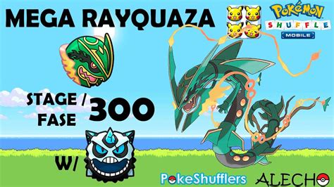 Pokemon Shuffle Beat Mega Rayquaza Itemless .